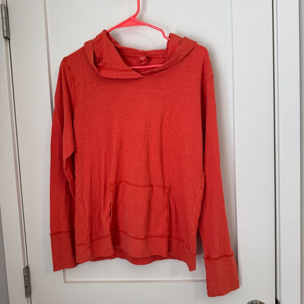 Gramicci Orange Lightweight Long Sleeve Hoodie‎ Pocket Pullover Women's